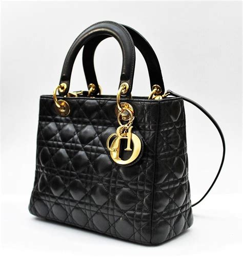 lady dior glossy black|lambskin Dior bag.